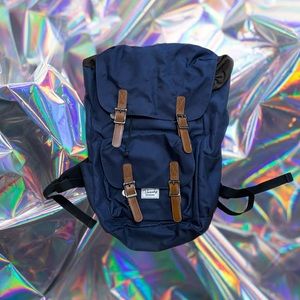 Vaschy denim backpack in navy blue.
